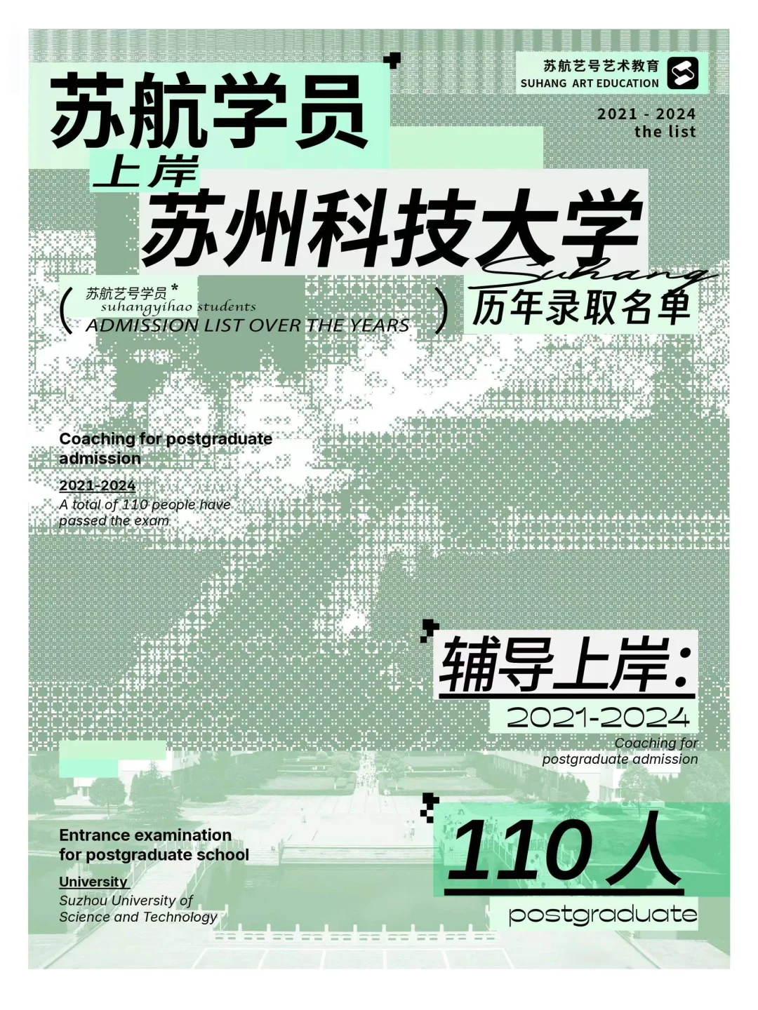 苏航学员—苏州科技艺术考研录取上岸110人❗️