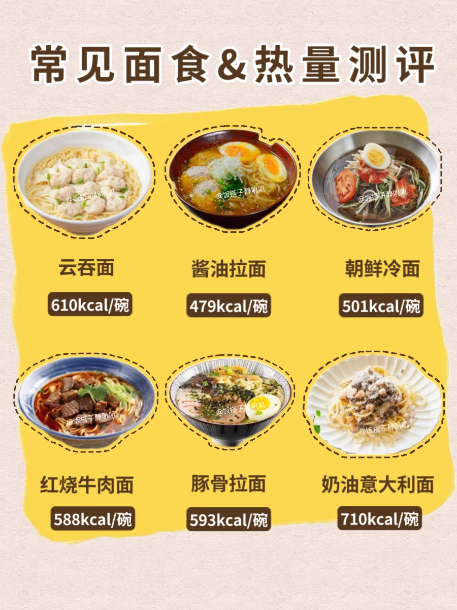常见面食种类集合&热量测评