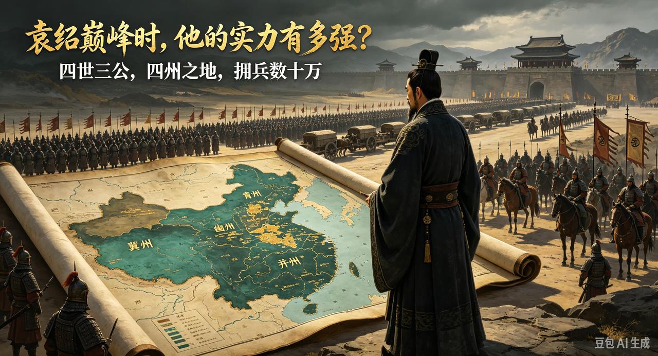 袁绍的强，首先强在家世与声望。袁家连续四代身居高位，门生故吏遍布天下，这让袁绍在