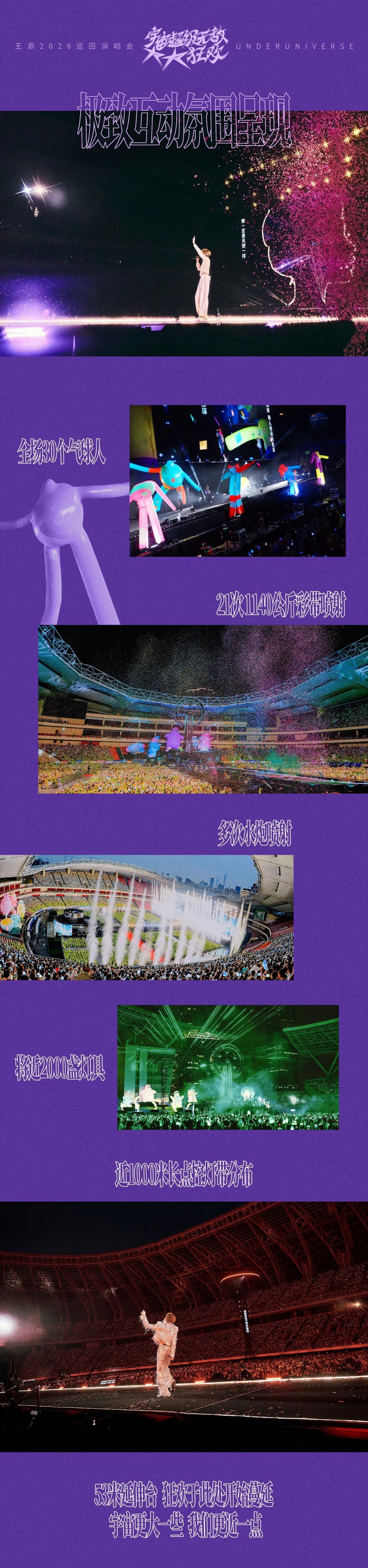王源每场演唱会有1140公斤彩带 宇宙超级无敌大大狂欢巡演每场洒下1140公斤彩