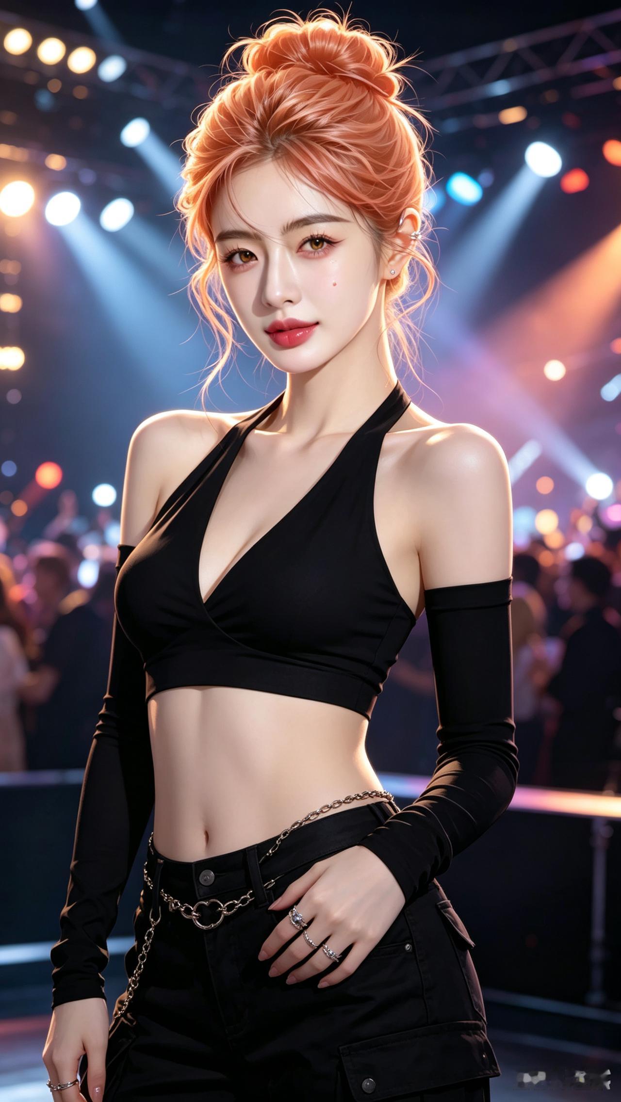 舞台灯光下，她美得发光，这样的场景总能让人难忘。