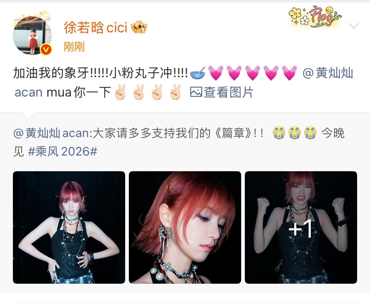 娱乐徐若晗为黄灿灿打call徐若晗为黄灿灿二公打call 加油我们小象牙！！！ 