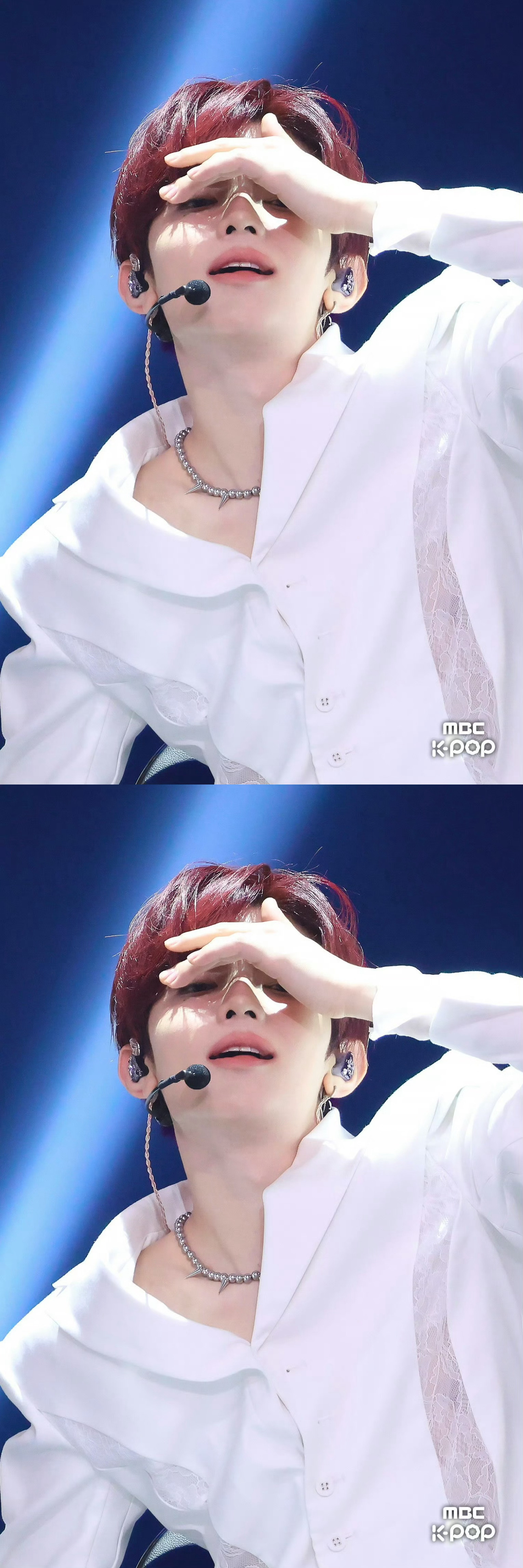 章昊 MBC更新章昊愚人节活动图 白衬衫锁骨 好事做尽😍 