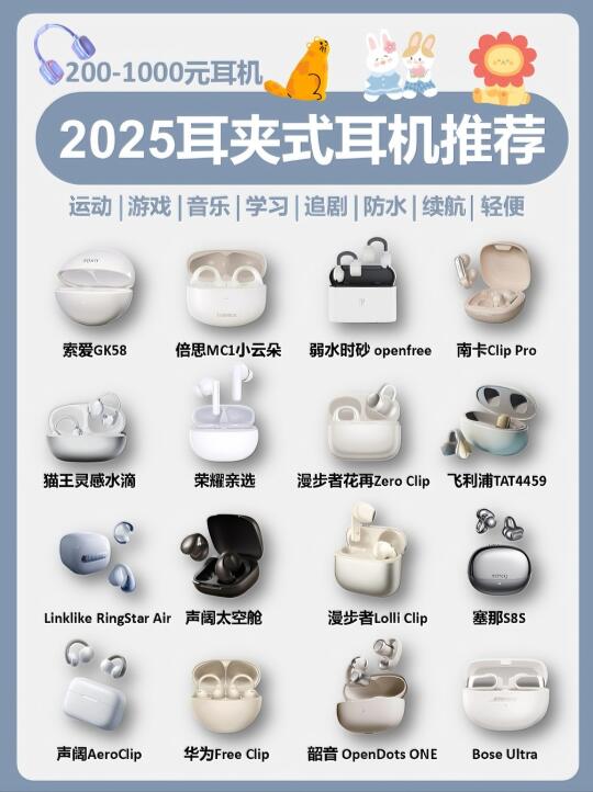 🔥耳夹式耳机选购指南㊙不同预算高性价比