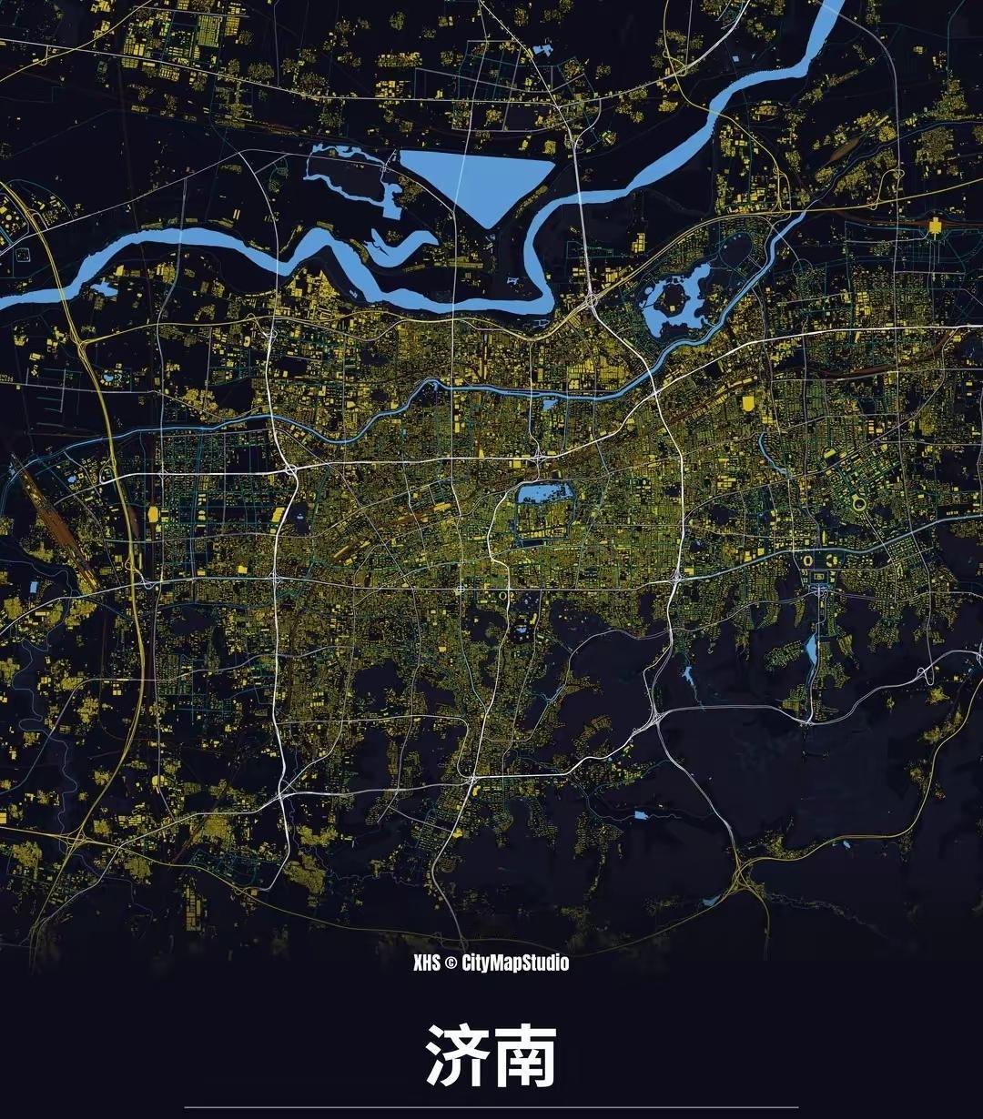 山东16个城市地图，看看哪个城市最容易辨认？
济南地图上有个三角形的鹊山水库，最