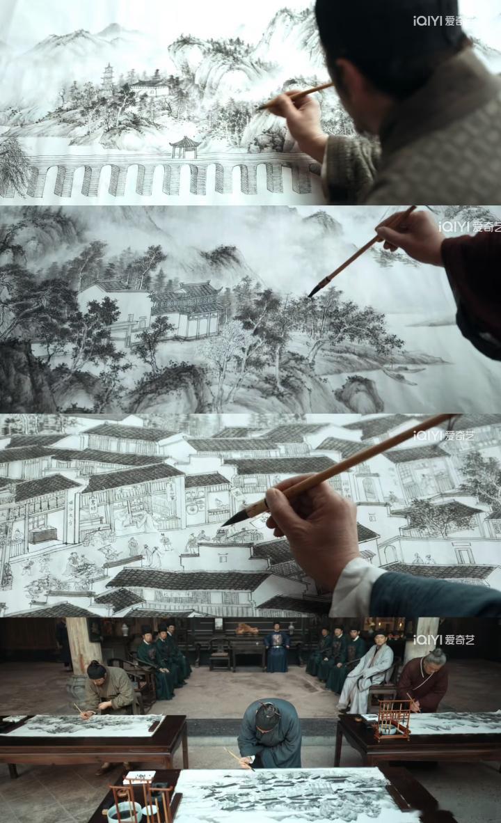 家业家业 这里真的没想到，试墨模的时候真的在画，画的还都很好，专门请了安徽书画院