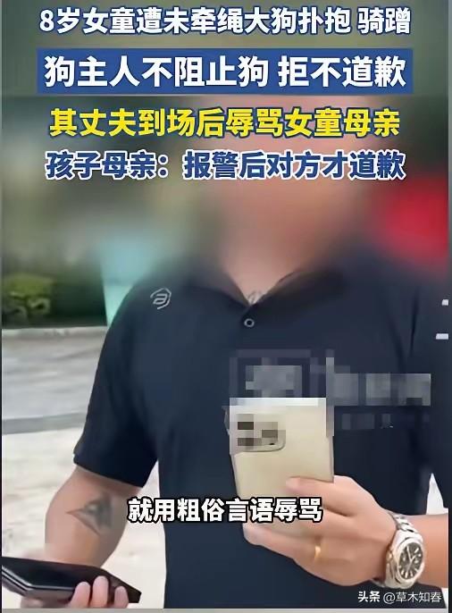 6月22号，云南玉溪一公园。
一个妈妈带着8岁女儿散步。
 
没拴绳的大狗——发