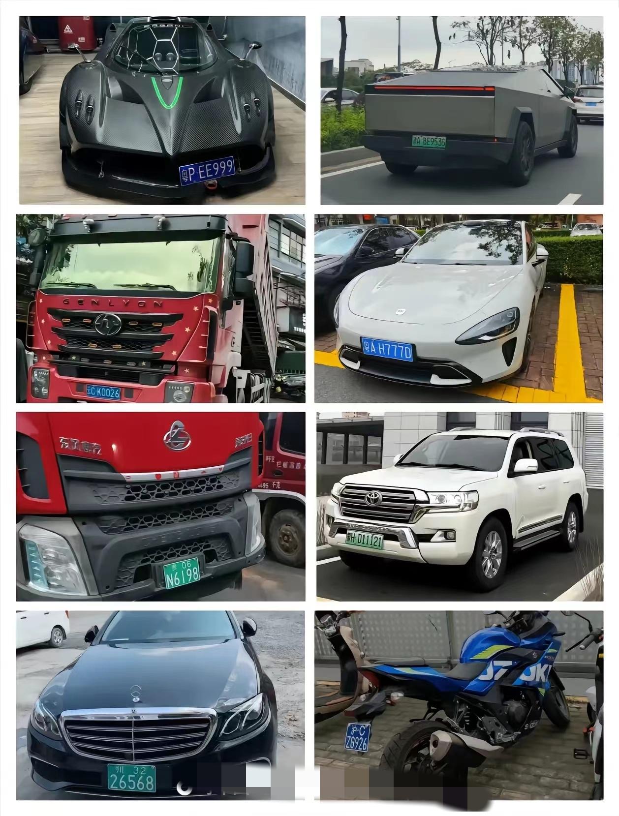 八大上牌奇迹，你认识几个，各种车都在，有豪有普通。