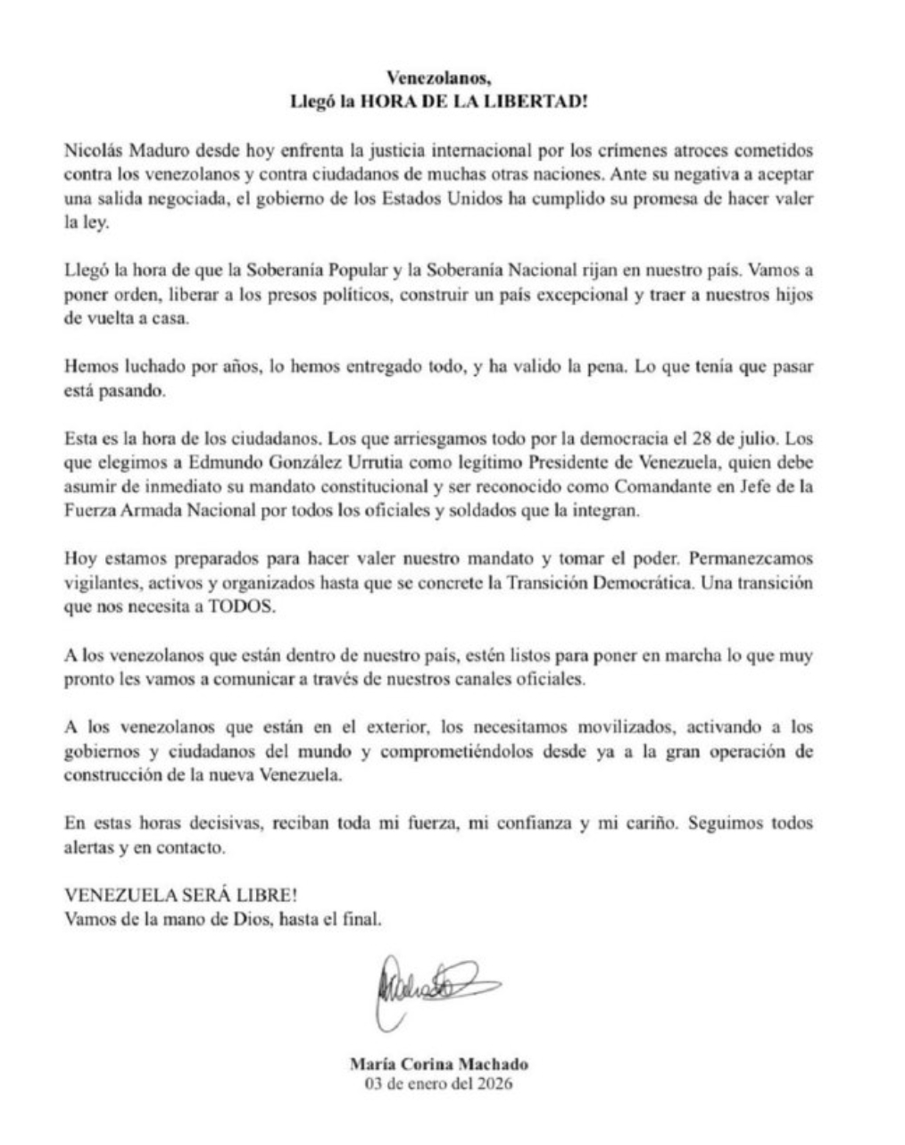 委内瑞拉 跳梁小丑的告白！【马查多发表声明要求委内瑞拉人民配合其军事 夺取政权。