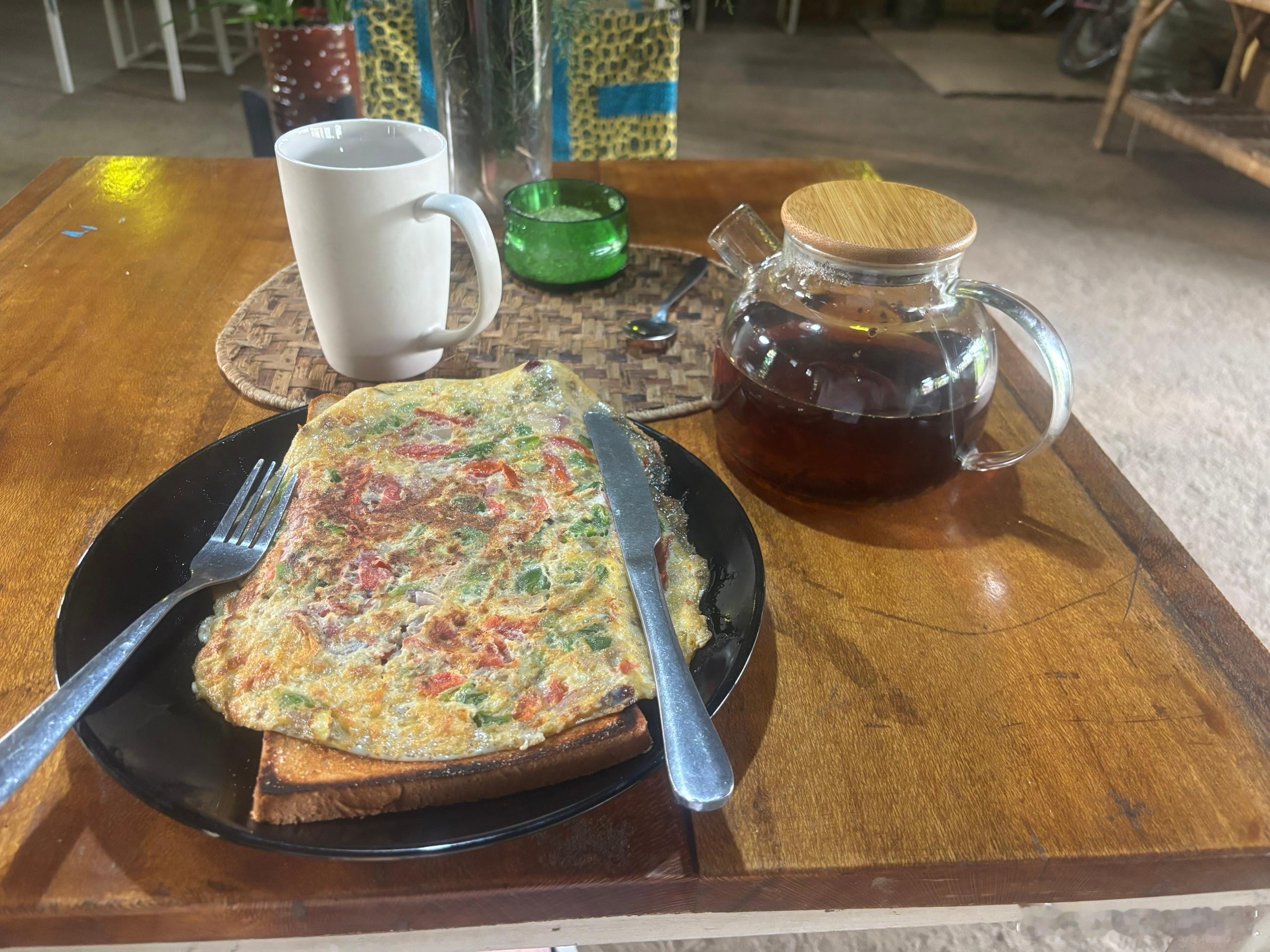 这是我在bazaar小镇的网红民宿，提供的早餐，这家小红书推荐的民宿还不错，早餐