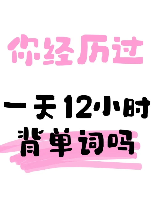 你经历过一天12小时背单词吗？
