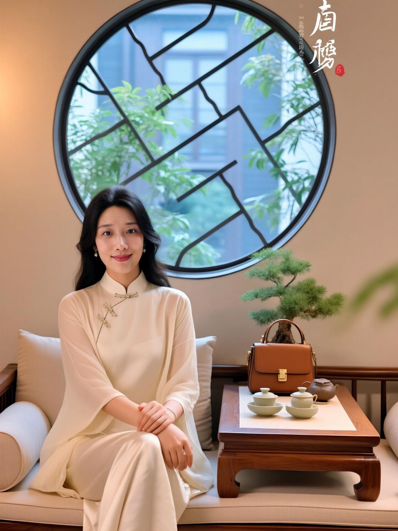 AI中式浅笑写真 抖音ai创作