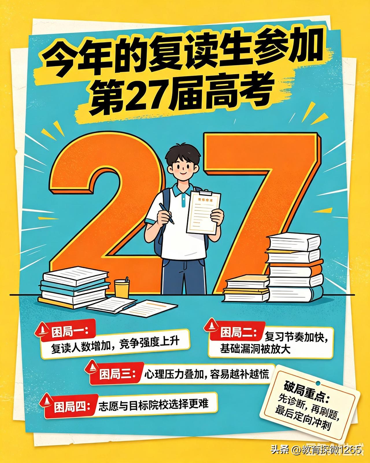 今年的复读生参加第27届高考会面临什么样的问题？
 
今年2026届陕西高考，有