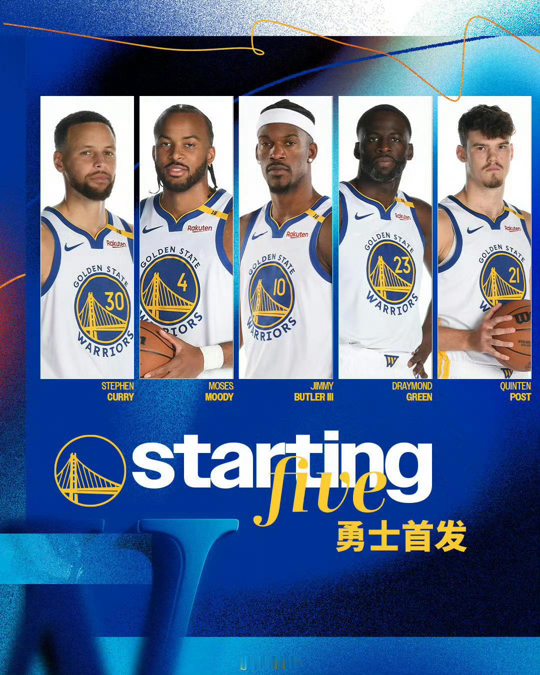 为了提升阵容的连续性，史蒂夫-科尔表示，在可预见的未来（除非出现伤病情况），他将