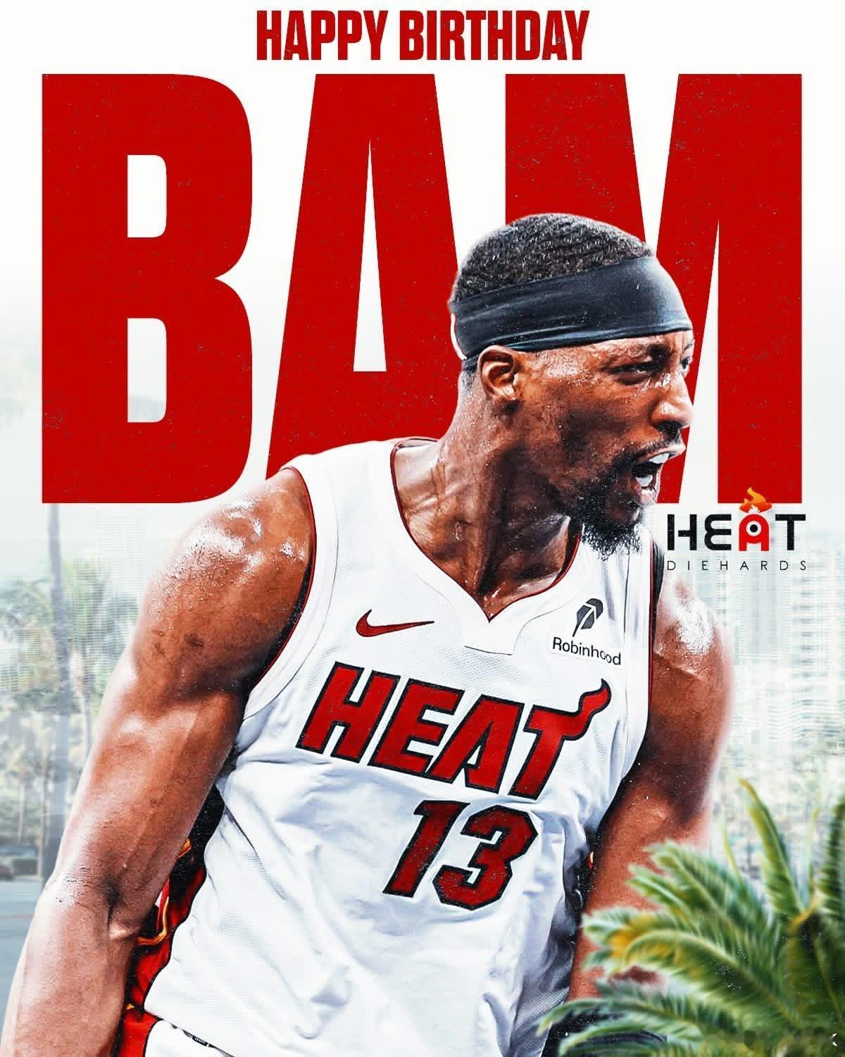 3届全明星🏀6次最佳防守阵容🛡️2枚奥运金牌🥇祝热火队长巴姆·阿德巴约29