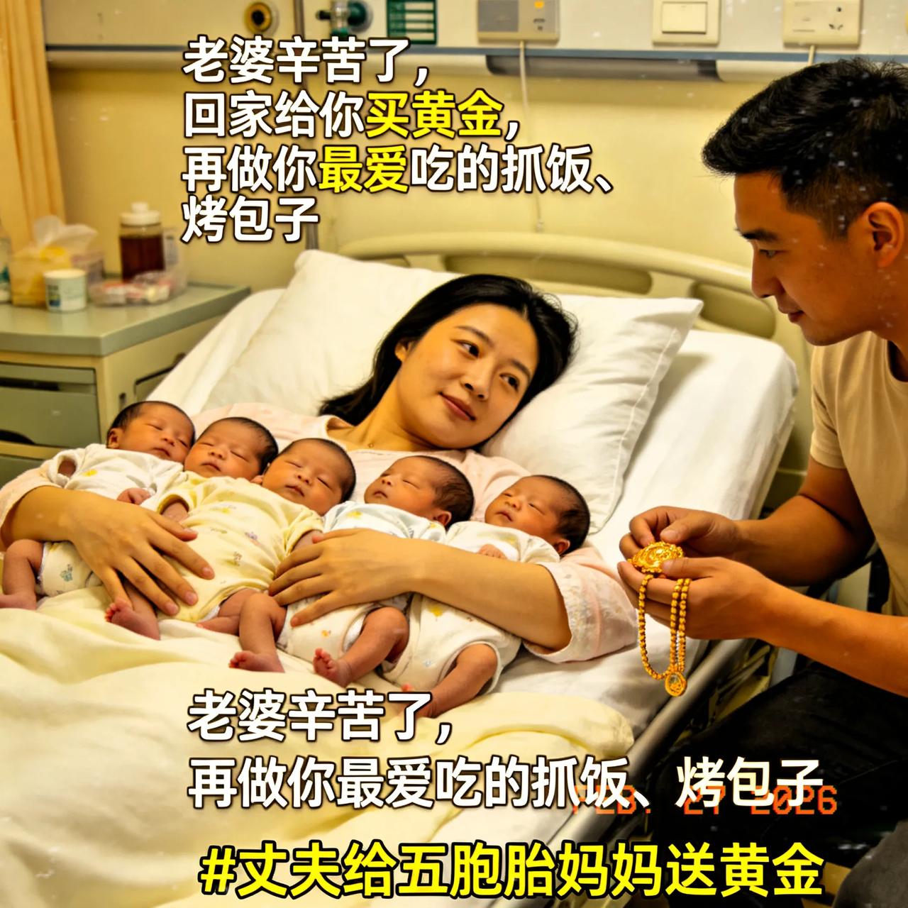 真的破防了！24岁妈妈冒着超高风险生下五胞胎，丈夫一句承诺看哭全网！
 
六千万