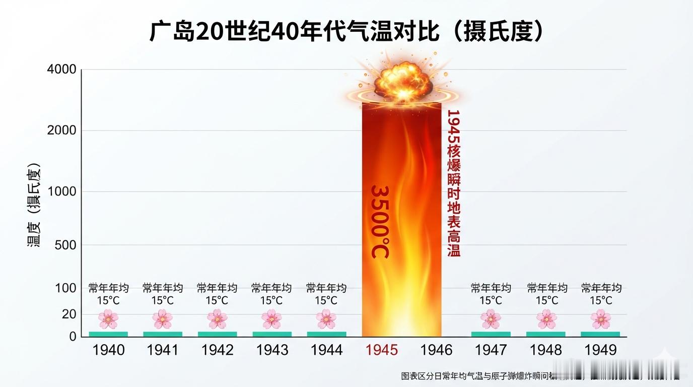 广岛20世纪40年代气温对比广岛原子弹爆炸81周年日本