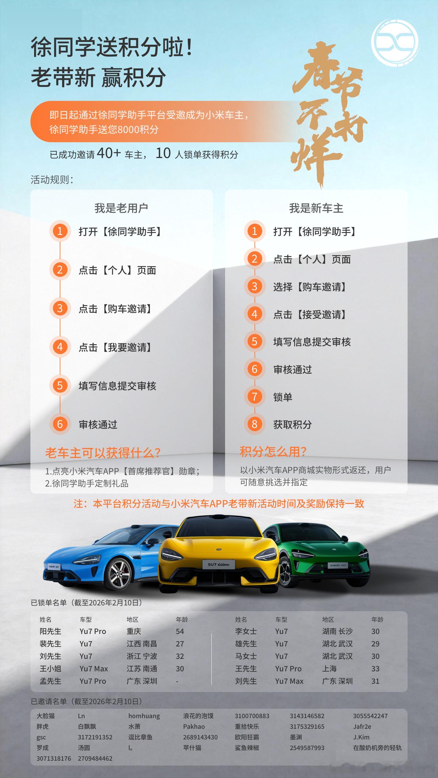 上周在苏州，我和“徐同学助手”的创办人徐同学和他的合伙人吃了顿饭。很多小米SU7