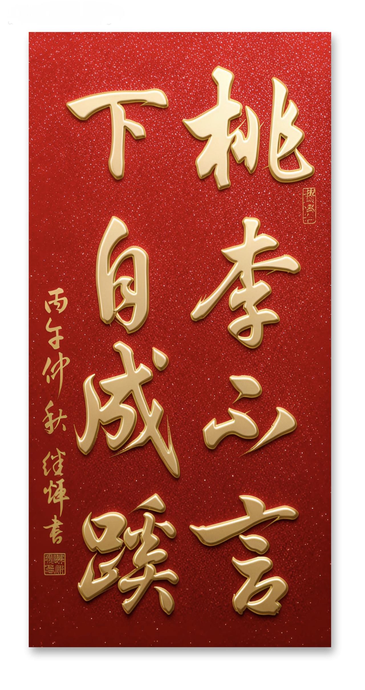 今天是第42个教师节！行书书写一幅“桃李不言下自成蹊”八个字送给广大教育工作者，