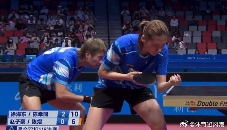 徐海东陈幸同3比0赵子豪陈熠 辽宁队徐海东/陈幸同组合大比分3比0完胜上海队赵子