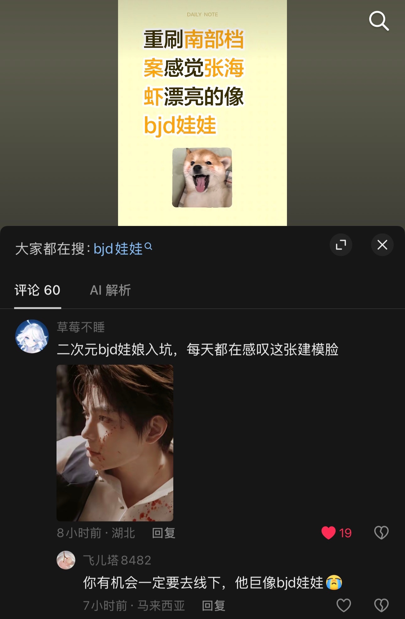 丁禹兮有一张建模脸，所以张海虾漂亮的像bjd娃娃