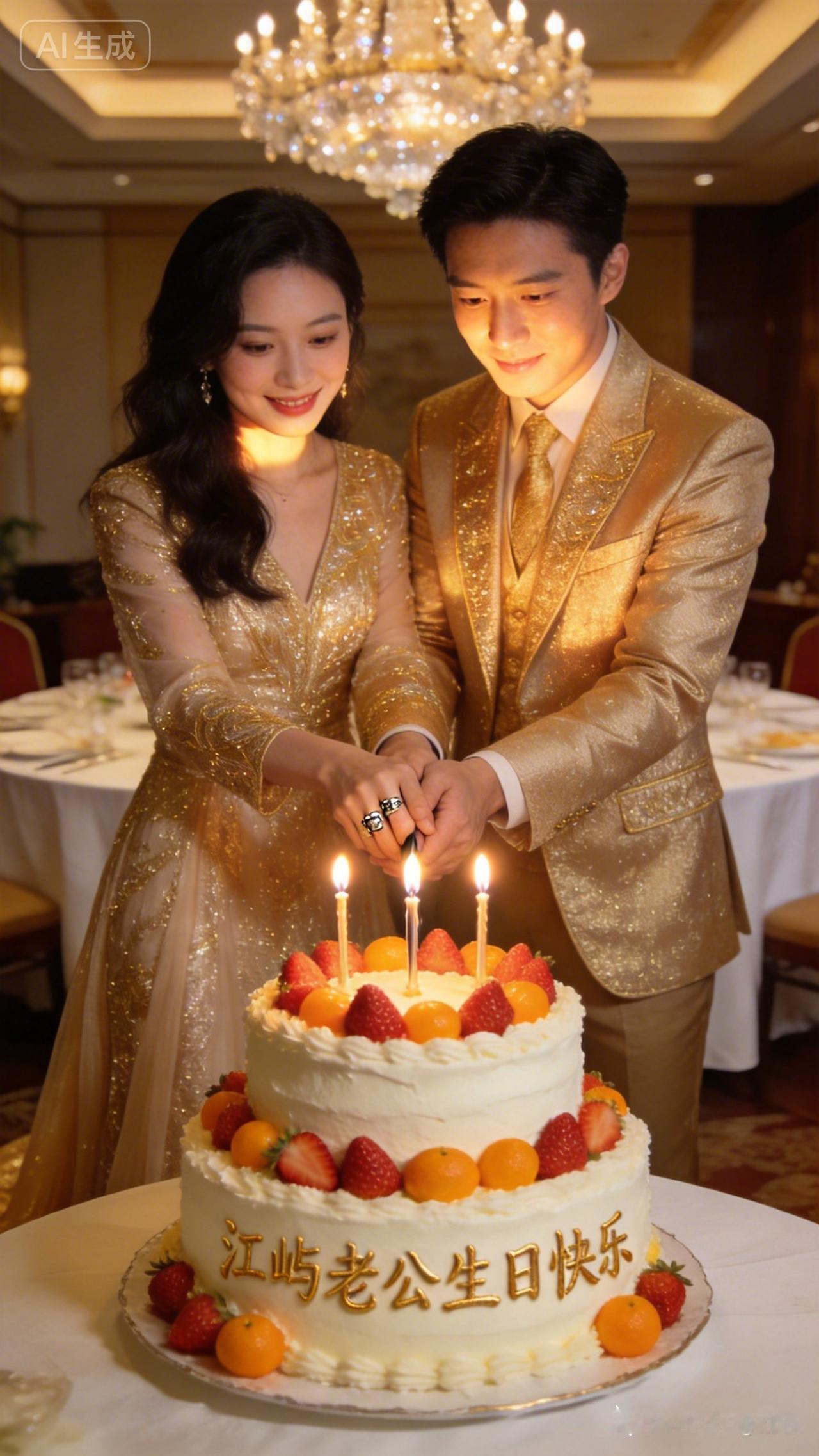 🎂💍 江屿老公生日快乐，愿我们的爱情如这甜蜜的蛋糕般甜蜜永恒！🌟💕