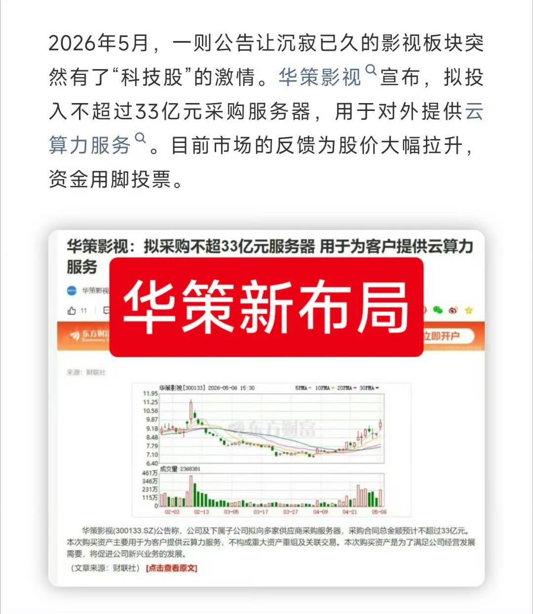 这是啥意思 华策也准备做ai？ 还是用来做“数据” 
