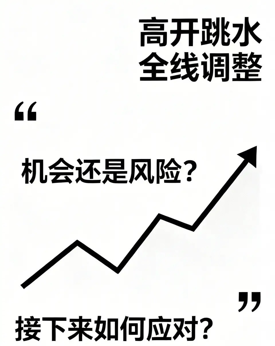 高开跳水，全线调整，机会还是风险？接下来如何应对？上午指数大幅下跌，早盘高开之后