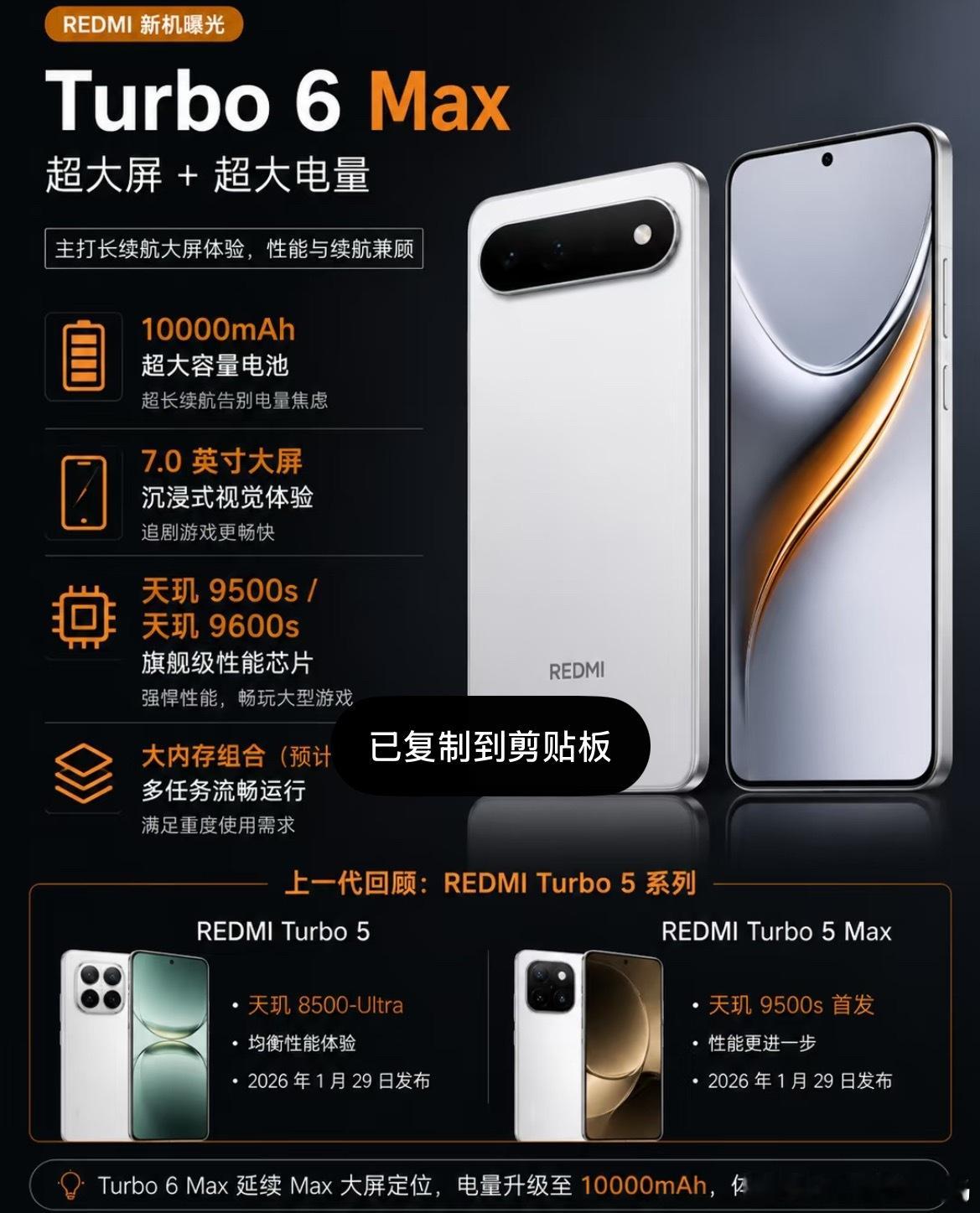 小米 REDMI Turbo 6 Max 手机消息REDMI Turbo系列可能