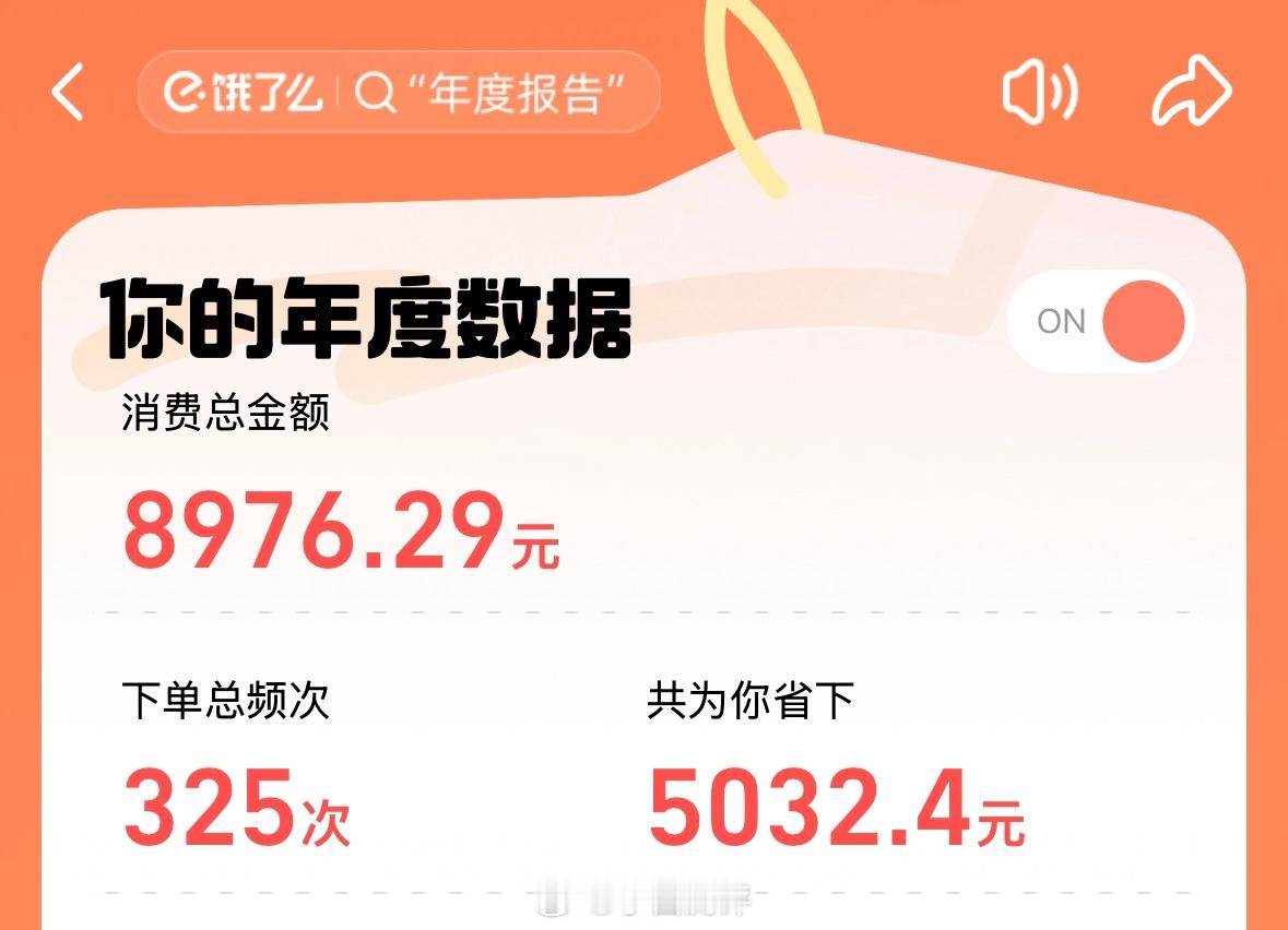 饿了么年度报告出来了，大家消费多少？[doge] 
