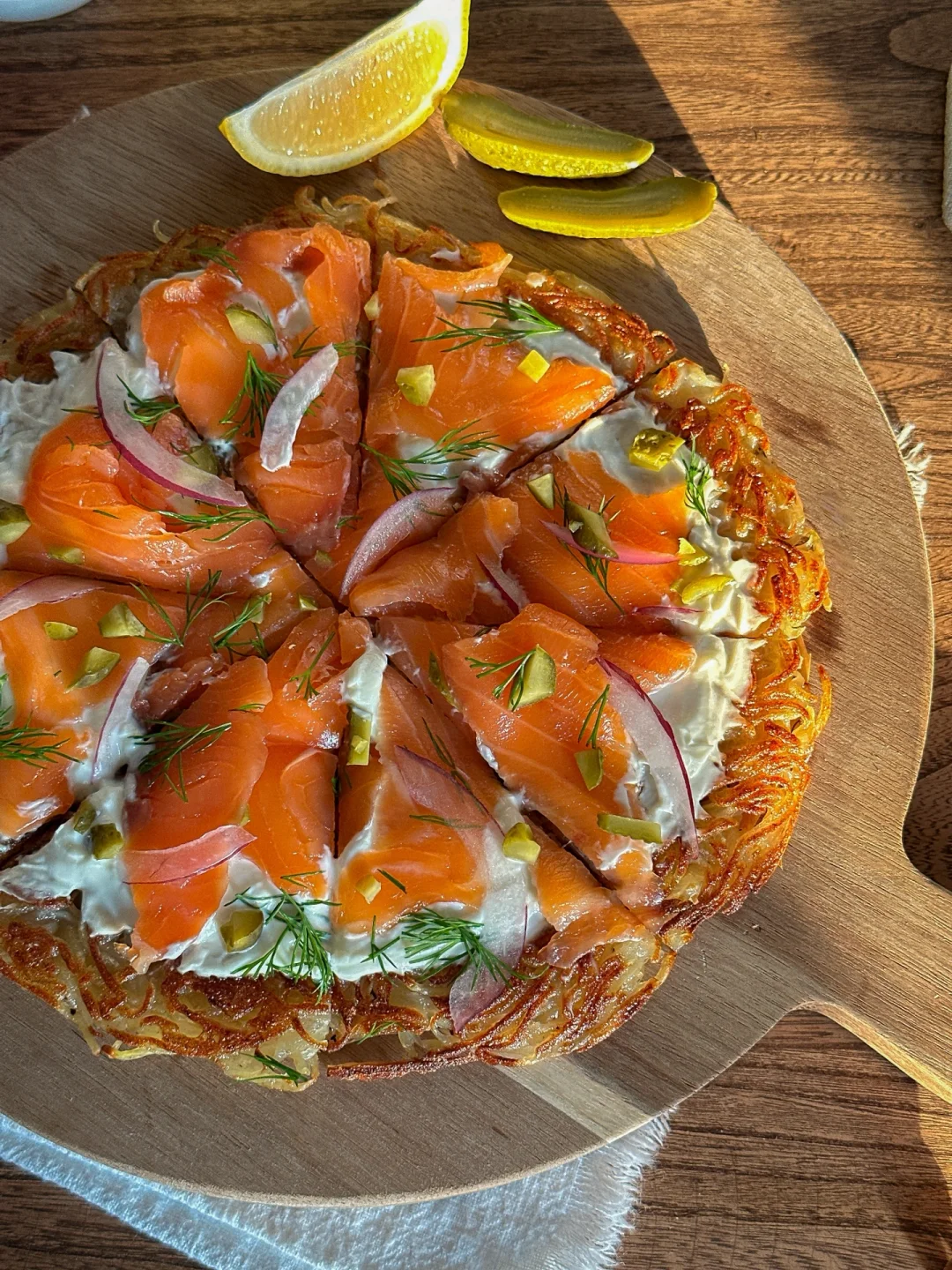 脆皮土豆烟熏三文鱼披萨 近期最爱❗️