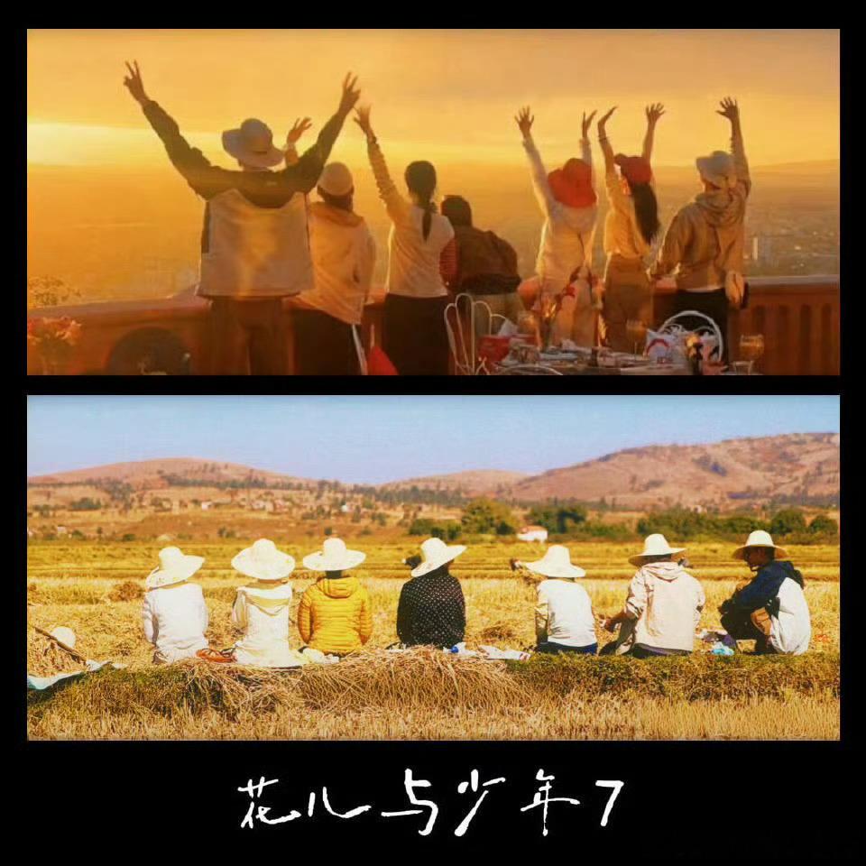 这个花少7大事很妙的样子在希望的田野上，有着花少团劳作的身影和丰收的喜悦！！！看