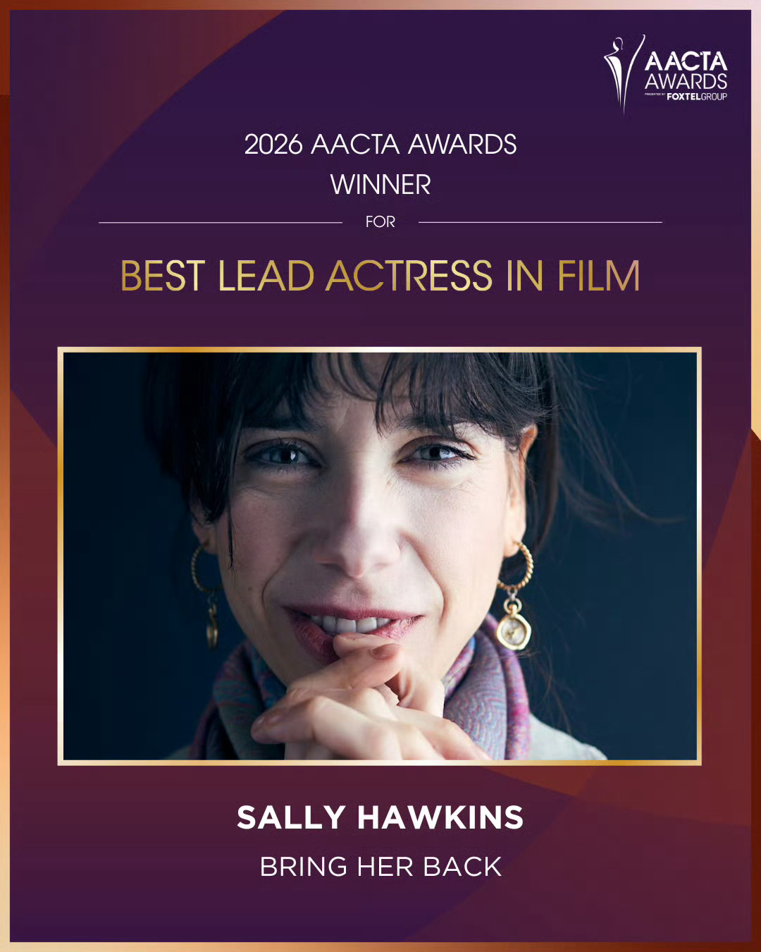 第15届澳大利亚电影与电视艺术学院奖公布获奖名单，莎莉·霍金斯凭借影片《复活她》