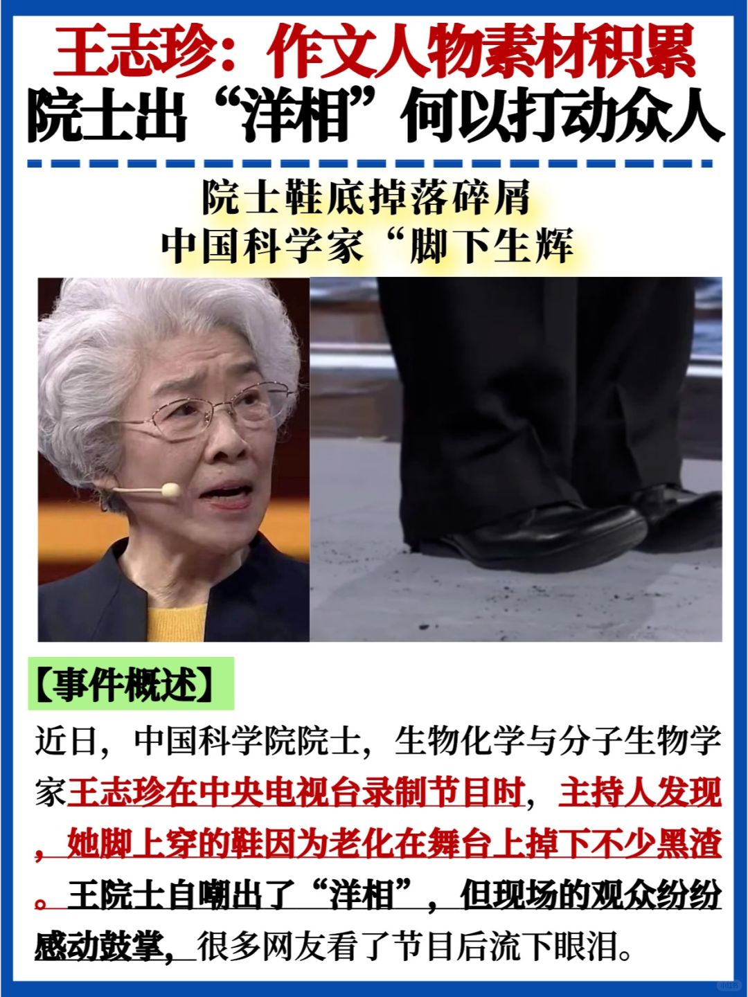 作文人物素材🔥王志珍｜出洋相打动千万人