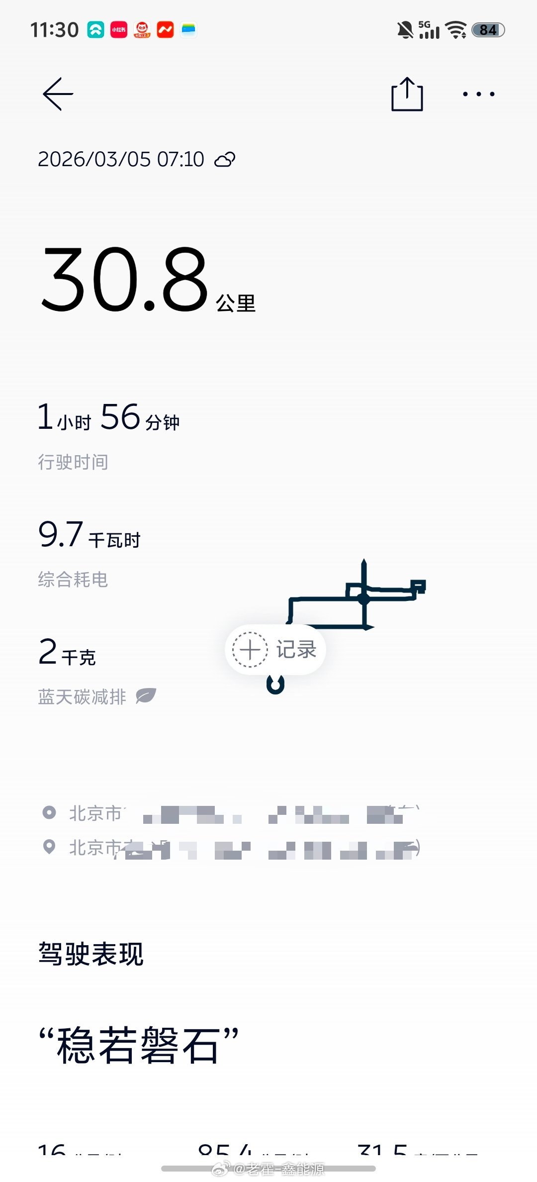 早上送孩子+回家，每天都是起床开小两个小时的车 今天因为开会有些管制，绕了两圈路