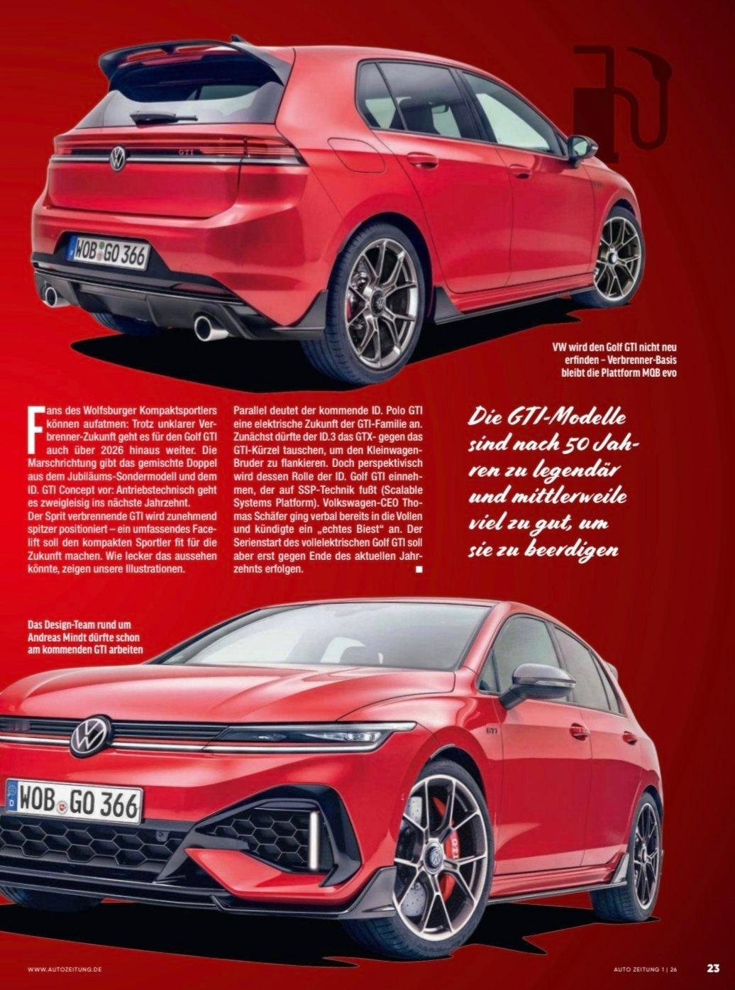 有人问Golf 9是不是会像图1那样变成混动。这里明确说这是Fake news这