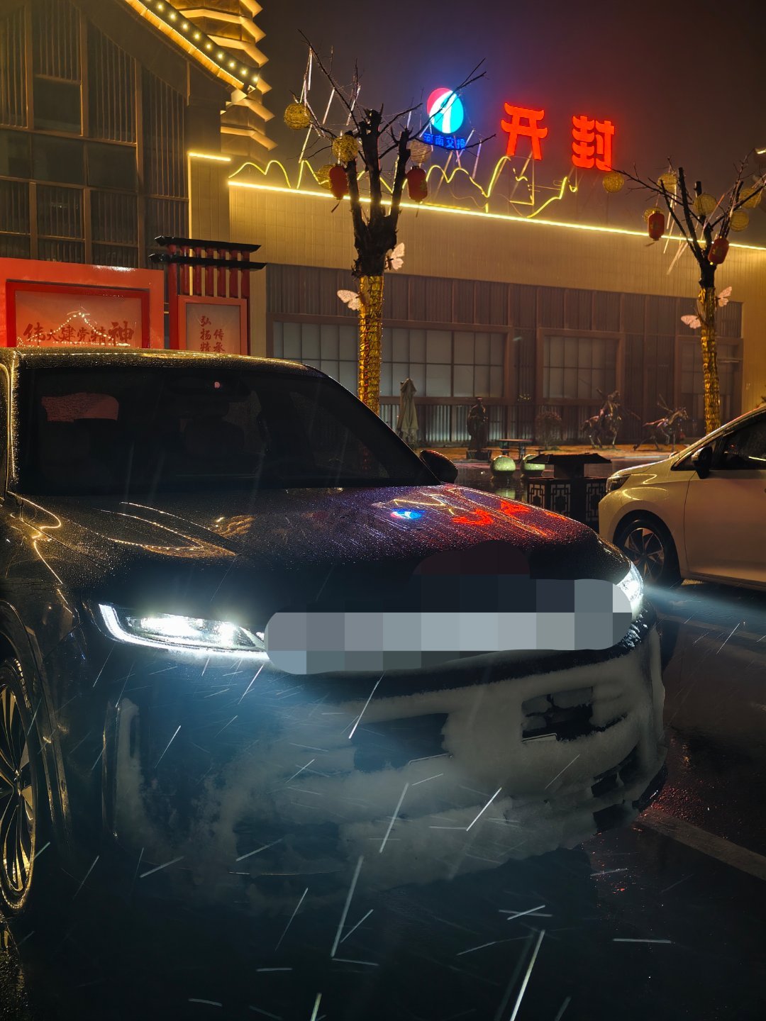 河南今天的雪可真大好不容易到开封没有了看看我车前脸，被蹂躏成啥样了华境S 开封·