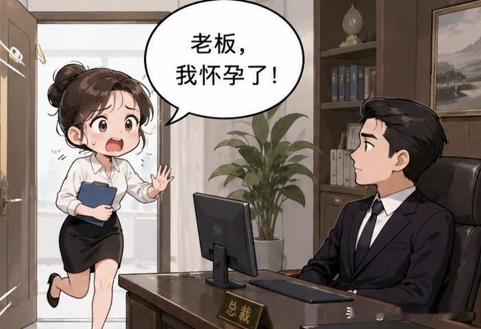 趣味漫画:女助理慌张跑进boss办公室:“老板，我怀孕了。” boss淡定回应: