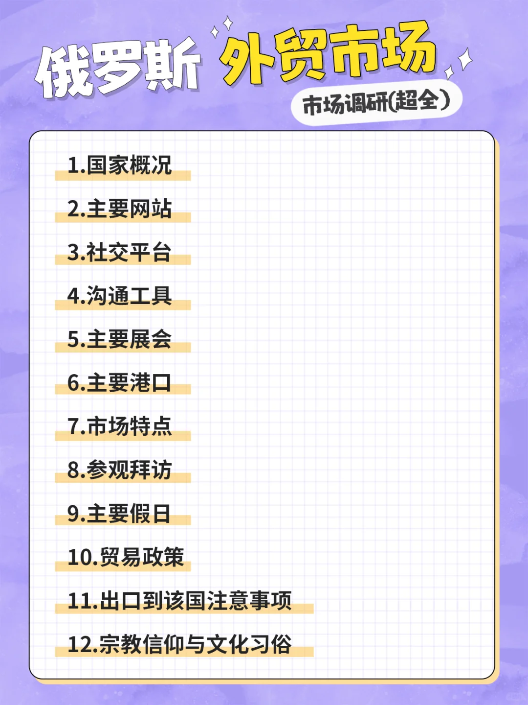 【俄罗斯】外贸市场调研分析，超全~