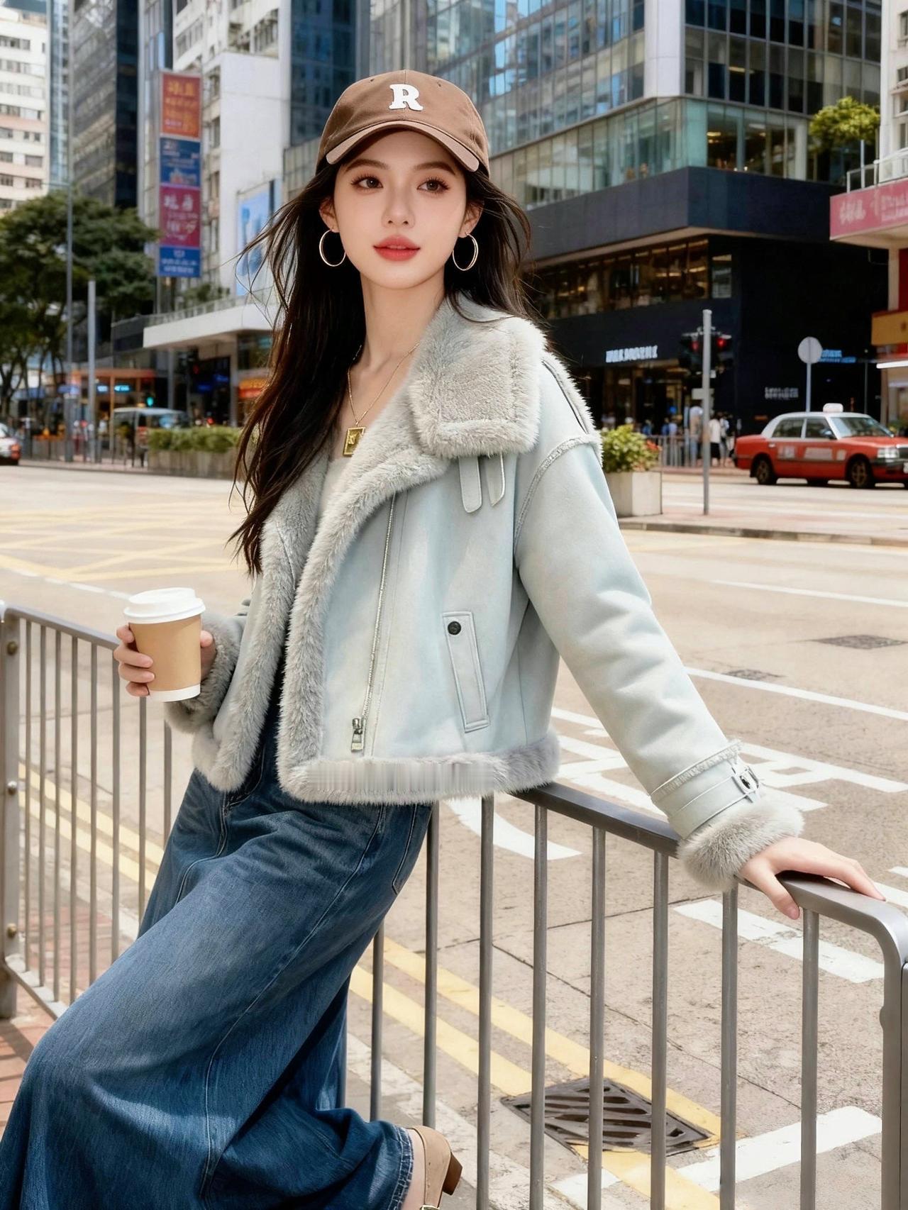 冬季最潮女装搭配 穿搭 外套穿搭 羊羔绒外套