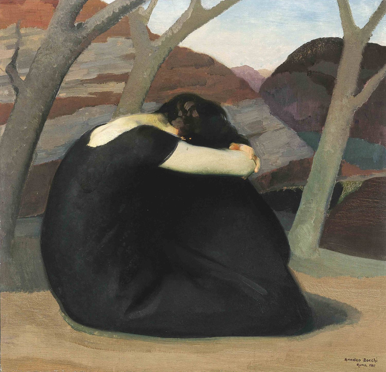 忧郁，1927年，意大利画家Amedeo Bocchi ​​​