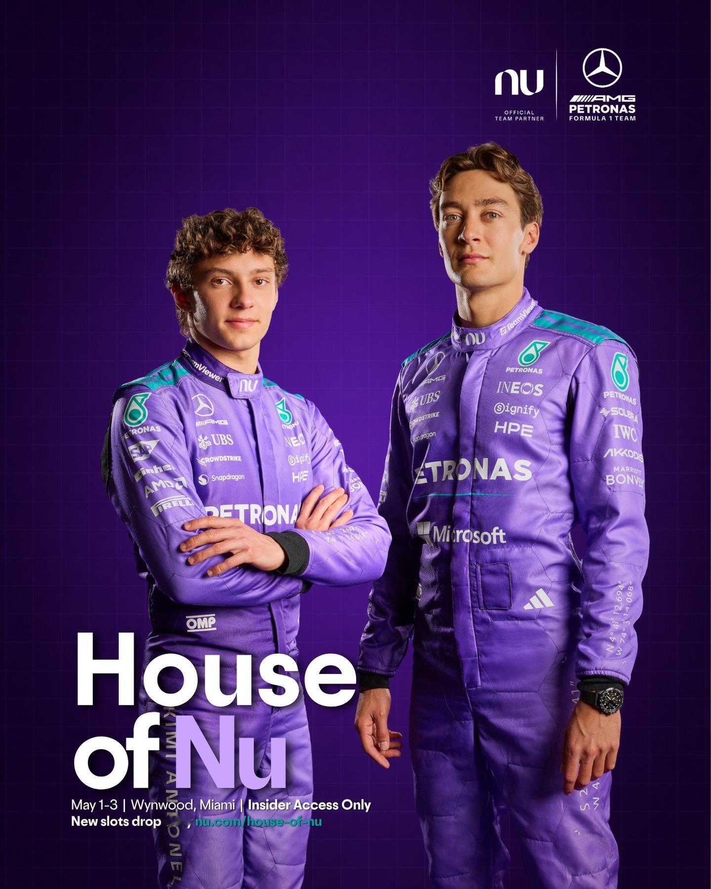梅赛德斯AMGF1车队 💜 2026F1迈阿密大奖赛 在比赛周末期间，Nu将在