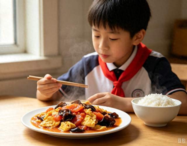 小学生爱吃的木耳番茄炒蛋，补铁又补钙