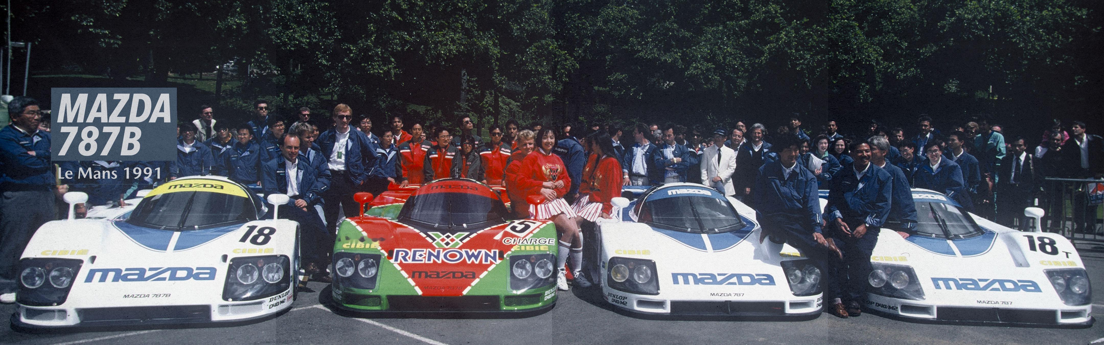 【成年老图】1991年勒芒24小时，马自达787B赛前合照~在1991年的勒芒2