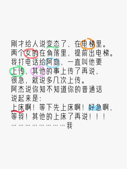 刚才给人说变态了，在电梯里。两个女的在角落里，提前出电梯。 我打电话给...