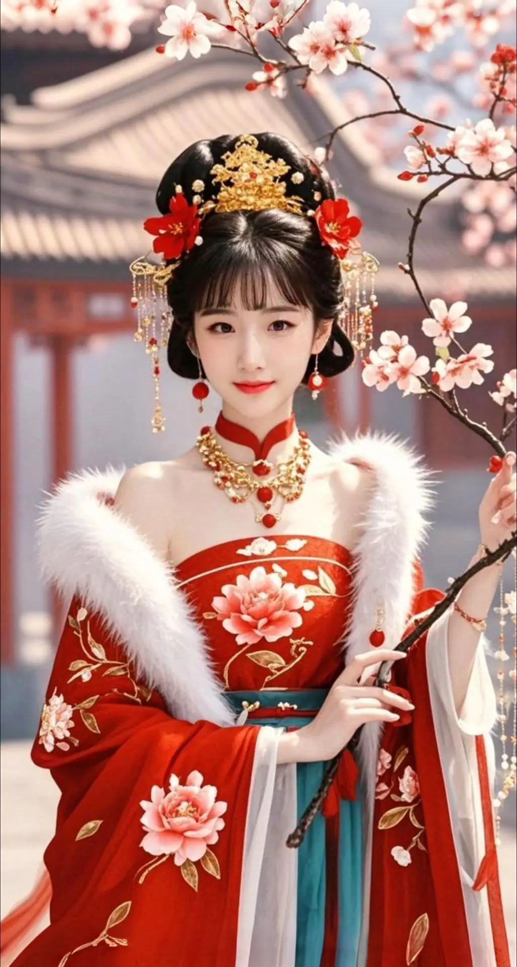 AI扩图 AI华服佳人