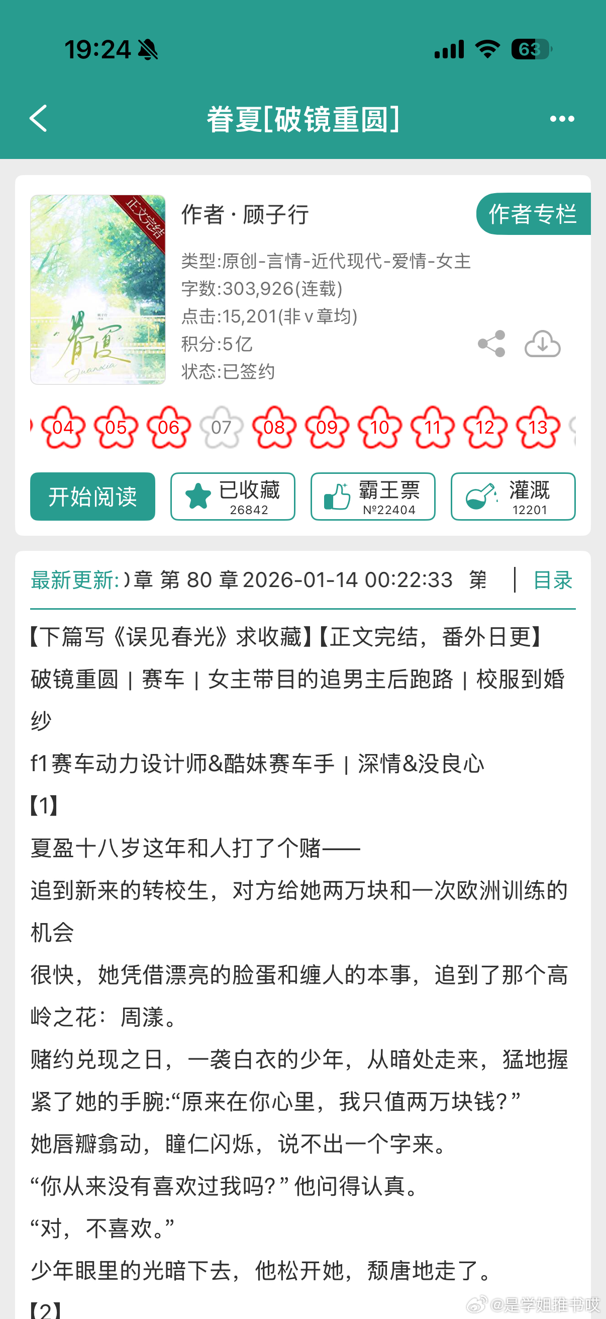 《眷夏[破镜重圆]》by顾子行破镜重圆/开篇重逢/深情男主/正文完结刚重逢酷飒赛