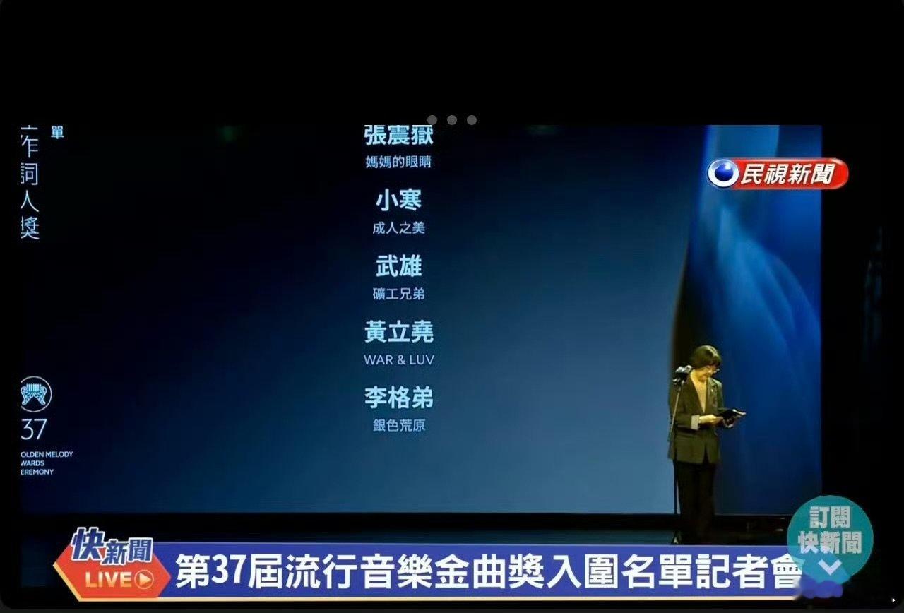 第37届金曲奖入围名单公布第37届金曲奖入围名单 第37届金曲奖入围名单公布，期