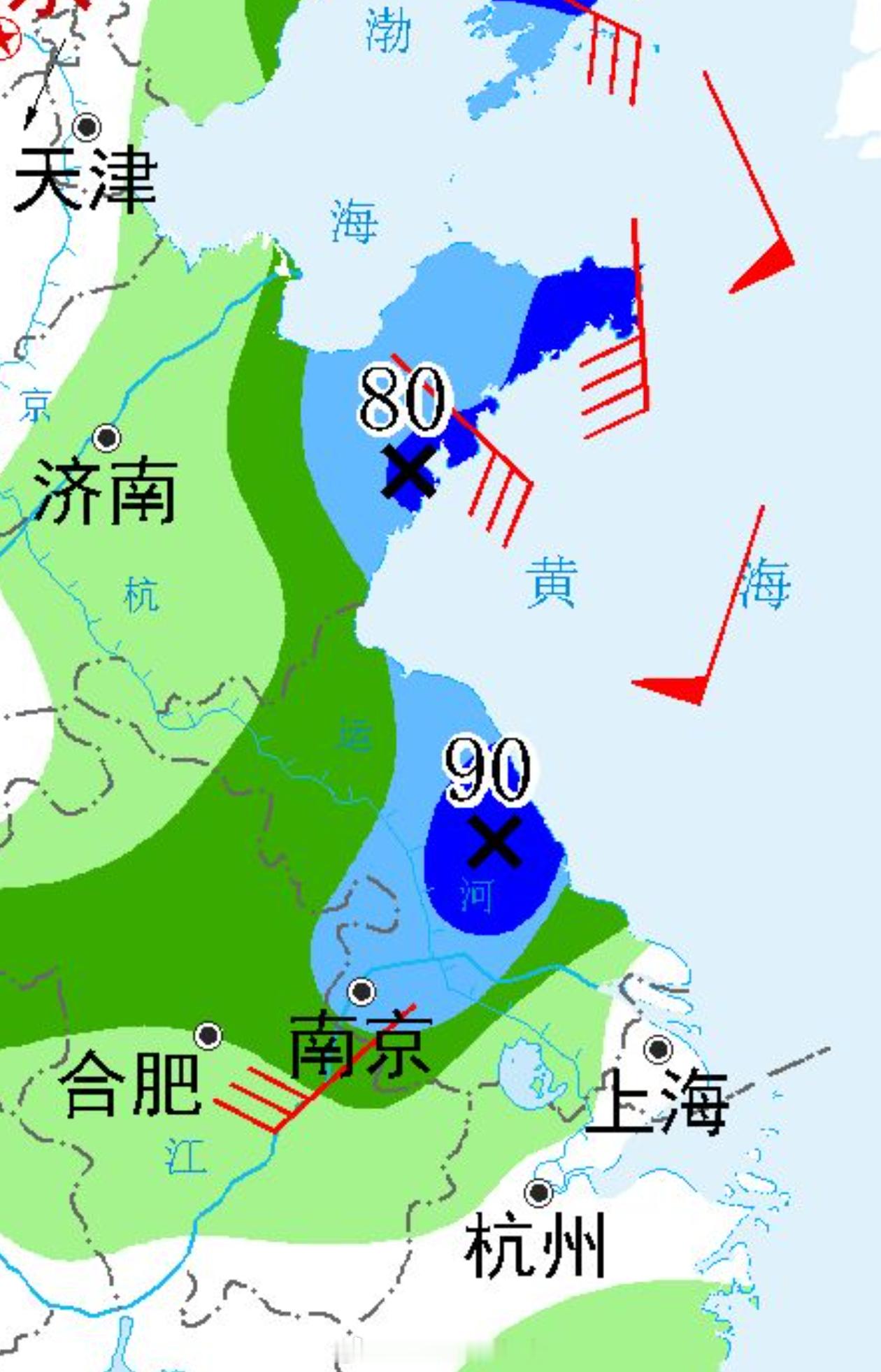 台风巴威对山东发力了 未来两天内，山东南部和东部 山东半岛附近有中到大雨，局地暴
