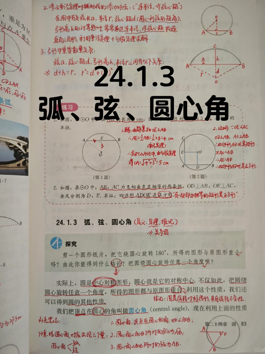 24.1.3 弧、弦、圆心角